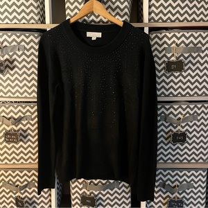 Festive Black Sweater by Carolyn Taylor